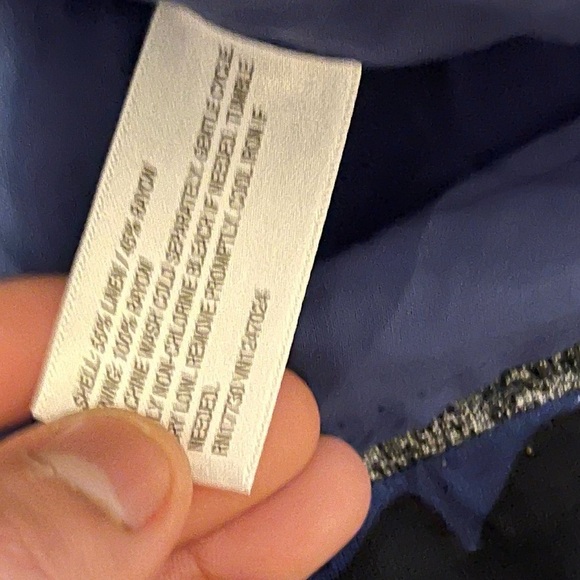 Kate Spade Target blue Floral High Rise Linen Shorts 2X Linen Blend - Picture 5 of 5